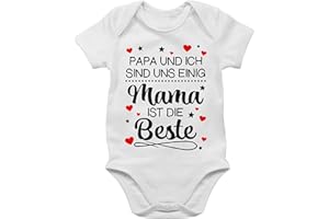 Shirtracer - Baby Body Junge Mädchen - Papa und ich sind uns einig Mama ist die Beste