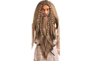 BALINCO Peluca y Barba - Vikingo | Bárbaro | Enano | Teutón | Vikingo en trenzado marrón para Fiestas de Carnaval y Lemas