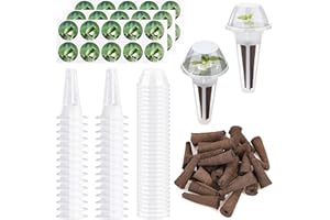 Mokylor Kit di 120 baccelli per semi, accessori da giardino idroponici, kit con 30 cestini da coltivazione, etichette per spugne da coltivazione e cupole, compatibile con IDOO, QYO, LYKO