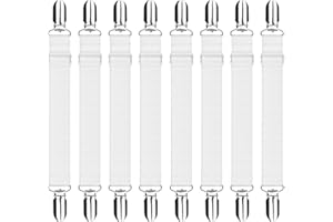 RUMGUG 8 Stück Bettlakenklammern, 35-130cm Bügeltischspanner Verstellbar Bettlakenspanner Elastische Bettlakenverschlüsse Spanner Weiß Lakenspanner mit Metallclips Bettlaken Spanngurte für Bettwäsche