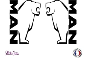 STICK CRÉA 2 Stickers Autocollants décor de vitre Man Camion Truck, peganitas, aufkleber, Ref: man026 (Gris)