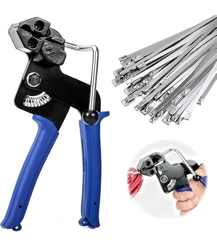 Amig - Confezione da 2 fascette piatte semplici in acciaio inox Mod.30105 per accoppiare corde, cavi o fili metallici, cani o morsetti regolabili a dadi, argento, misura: 3 mm