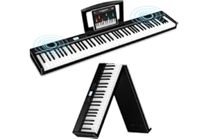 Pianoforte digitale TERENCE, 88 tasti pesati, batteria 1800 mAh, altoparlanti 2 * 5W, pieghevole e portatile, supporta interfacce Bluetooth e MIDI