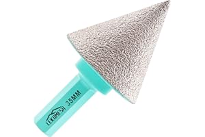 Fresa Diamantata 35mm x Gambo Esagonale - LEKOMESH Punte per Smusso, Smussatura Allargare Forma Fori in Ceramica Porcellana Piastrella Marmo Granito