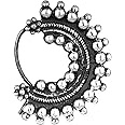 GIVA 925 Silver Oxidised Half-Moon Nose Pin | Valentine Gift for Girlfriend Wife Women & Girls | With Certificate of Authenticity and 925 Stamp | 6 Month Warranty*, Onesize, Sterling Silver, no