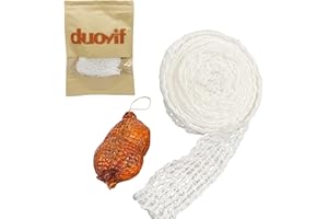 duoyif Rete per Arrosto di Carne, Rete Alimentare per Arrosti, Rete per Arrosti, Rete di Cotone Elastico Calibro 18, Rete per Prosciutto, Rete per Friggere Asciugare Cucinare La Carne (5 Metri)