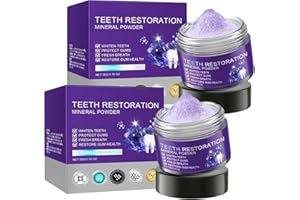 YXTECD 2pcs Teeth Restoration Mineral Powder, Dental Restoration Mineral Powder, Mineral Tooth Powder for Teeth Whitening & Care, Natural Teeth Whitening Powder, Protect Gums & Freshen Breath