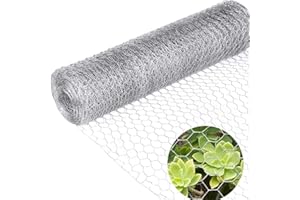 DEARLIVES Chicken Netting Roll, 35cm x 10m Galvanized Metal Hexagonal Fencing, Florist Mesh for DIY Craft and Home Decoration, T-09
