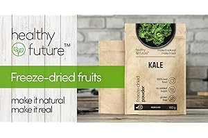 Healthy Future Freeze Dried Kale | Lyophilised Veggie Powder, Not Irradiated | 100% Natural, Vegan, Kosher | Free from Gluten, Sulphur, Preservatives, No Added Sugar, GMO | 1 Pack of 100 g