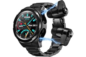 Weyot Smartwatch Damen Herren, 1.28 Zoll Touch-Farbdisplay Armbanduhr Mit Bluetooth-Anrufe Fitness Tracker,Mit TWS-Kopfhörer Musiksteuerung Sportuhr Schrittzähler Für Android IOS