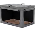 View of Petsfit Portable Dog Crate with Thicken Mat, Adjustable Fabric Sleeve ...