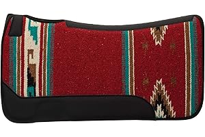 Weaver Leather Tapis de Selle profilé à Tissage Unique en Feutre mélangé, Bordeaux/Turquoise, 78,7 x 81,3 cm (L x l)