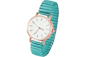 AOOSU Orologio Analogico, Orologio Elastico con Cinturino in Metallo, Orologios da Polso Digitale da Donna