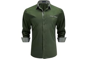 Enlision Camisas para Hombre Casual Camisa de Vestir Formal Camisas Manga Larga Camisa Clásica Elegante Camisa