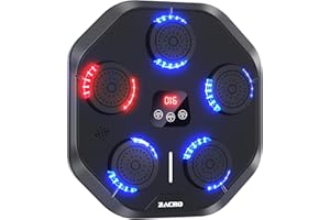 ‎ZACRO Zacro Musik Boxmaschine, LED Music Boxing Machine, Smart Music Boxing Machine,Wall Mounted Boxing Workout mit 9 Modi/Geschwindigkeiten, Boxmaschine mit Musik, Schlaghandschuhen und Stirnband