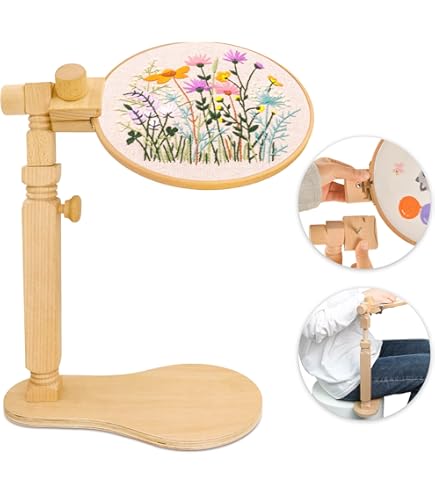 Cadre Point De Croix Réglable GREENSEN - Support Sol Bois 360