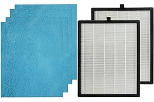 PUREBURG Confezione da 2 filtri di Ricambio HEPA 4 in 1 e 4 prefiltri compatibili con Duomishu ‎KJ203F-142 purificatore d'Aria