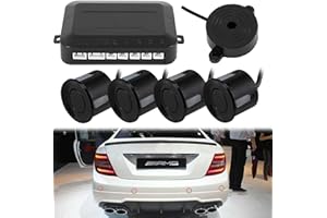 Multibao Parking Sensor Car Reversing Sensors Backup Radar System Buzzer Alarm with 4 Back Sensors - Black