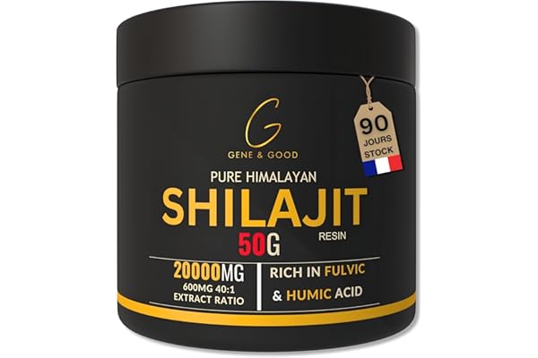 Gene & Good® Shilajit Pure 50g - Résine De Shilajit Himalaya Purifiée - Himalaya Bio - Approvisionnement pour 3 Mois - Riche en Acide Fulvique (88%), Acide Humique (Résine (Lot de 1)