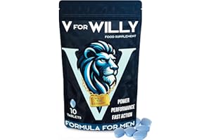V for Willy | Blue 10 Stamina & Energy Tablets for Men | Pills for Men UK | Maca Powder | Fast-Acting Tribulus Terrestris Herbal Supplements for Enhanced Performance & Stamina | Supplement for Men