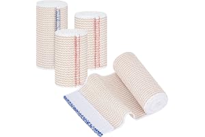 Fefod 4 stycken premium elastiskt bandage, sammansatt fixeringsbindeband, elastiskt kompressionsbinde, bandage sportbandage f