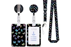 Zemolo Porta Tarjetas Identificativas,Lanyard con Tarjetero, Cordón retráctil, Llavero Retráctil con Lanyard Enfermera ID Card Badges Holder Extensible para el la escuela, oficinas