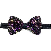 ANNA CREATIONS Grey color ribbon hair bow headband new born baby girls kids hairband headbands elastic hair accessories…