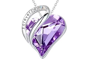 sopalmy Eternal Rose Box with Heart Necklace, Upgrade Gifts for Women with 4 Preserved Eternal Real Roses & Heart Necklace Made of 925 Sterling Silver Jewellery Rose Box for Birthday Valentine's Day,