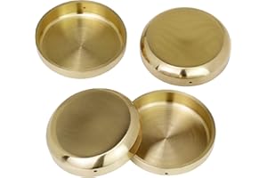 BULLDOG CASTORS UK Brass Castor Cups (Set of 4) – Solid Polished Brass – Antique Vintage