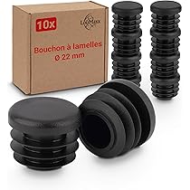 Embout Rond Plastique à Lamelles NOIR Pour Tube De Diamètre