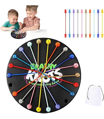 Jeu De Logique Rope Challenge – 10 Cordes Colorées, 3 Niveaux De Difficulté, Puzzle à Dénouer Pour 2 à 4 Joueurs