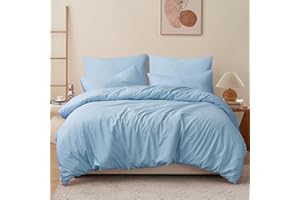 RUIKASI Funda Nordica Cama 180 - Juego de Funda Edredon 240x260, con 2 Fundas Almohadas 50x75 cm, Microfibra, Suave y Transpirable, Azúl Claro