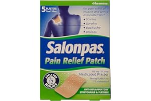 Salonpas Pain Relief Patch - 5 Pack - Medicated Plaster for Joint & Muscle Pain