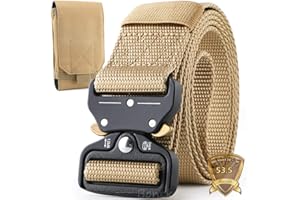 Boneke Cintura Militare, Cintura Regolabile Tattica con Sicurezza Fibbia a sgancio rapido in metallo, large size in Nylon Cintura, per Esecuzione di Esercizi Militari