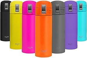 Hapi Bottles Travel Flask for Hot and Cold Drinks | Coffee Cup Travel Mug | Small Thermo Flask Bottle | Gifts for Women Men Him Her | Leak Proof BPA Free Thermal Mug | 500ml | Orange