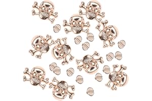 EXCEART 10 Stücke Schädel Kopf Nieten Spikes Metall Schraube Zurück Leder Punk Nieten für DIY Handwerk Leder Liefert Geldbörse Kleidung Dekor (Golden)