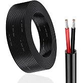 Qiping 2 Wire Round Cable 2 x 1.5 mm&sup2; 5 m Red / Black Electric Cable 12 V / 24 V Flexible Tinned Copper Cable for Cars LED La