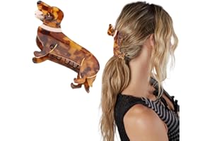 Cosmeria Fermaglio per capelli bassotto per donne e ragazze, fermaglio divertente per volume in acetato di alta qualità