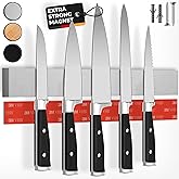 CUCINO Magnetic Knife Holder for Wall - 40cm (16") incl. Self Adhesive Magnetic Strip, Extra Strong Knife Magnets for Walls,