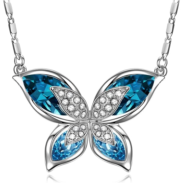 Collana con farfalla in opale viola, collana con farfalla in argento sterling, gioielli in opale, ciondolo a farfalla portafortuna, collana in opale per donna e ragazza - Italia
