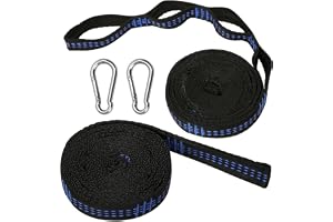 Juyibaao 2-pack hängmatta fastsättning 3 m x 2,5 cm – hängmatta upphängningsremmar med 18 slingor, 300 kg lastkapacitet, träd