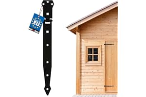 KOTARBAU ® Charnière 300 mm Charnière de porte Charnière de portail Noire Revêtement en poudre En acier inoxydable