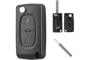 ShnminEU Autoschlüssel Gehäuse für Auto Schlüssel Peugeot 207 307 308 407 607 807 und Citroen C2 C3 C4 C5 C6 C8 DS3 DS4 (VA2/ CE0536) Schlüsselgehäuse Klapp Ersatzschlüssel 2 Tasten Klappschlüssel