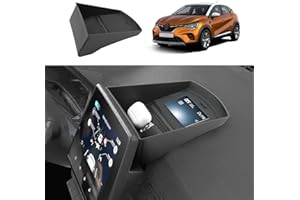 Coleya Boîte de Rangement pour Tableau de Bord Central Compatible avec Renault Captur 2 2020-2024, Organisateur de Console Centrale, Plateau Rangement de Console avec Tapis Antidérapants (Noir)
