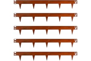 UNIGARDIA Corten Steel Flexible Lawn Edging, 5.3 m, 70 mm High, Metal Flower Bed Edging with Grate, Rust Patina, Includes Mounting Gloves