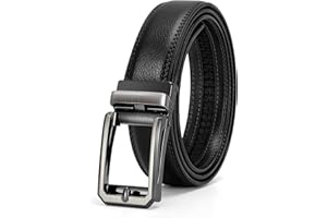 VONMELLI Cintura Uomo a cricchetto, Cintura Automatica in Pelle, Regolabile Senza Fori, Larghezza 30mm, Adatta per Abbigliamento Casual e Lavoro, Taglia Personalizzata, Idea Regalo