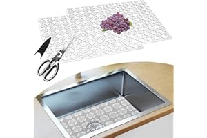 E-GREETSHOPPING 2er-Set Spülbeckenmatte, 30 x 40 cm Schutzmatte für Küche, Spülbeckenmatte Zuschneidbare Abtropfmatte, Spülbeckeneinlage Matte für Spülbecken,Edelstahl Spülbecken Schutzmatte, Schutz für Küche Spüle