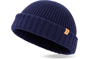 TOP-EX Czapka beanie typu dokerka, 100% wełny merino, dla mężczyzn, kobiet, czapka zimowa z dzianiny, XL/XXL