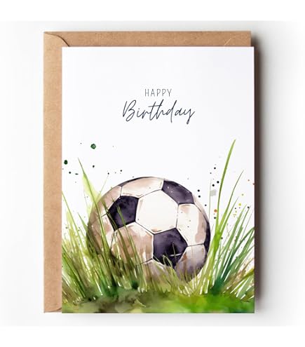 Twizler Geburtstagskarte Für Jungen Zum 10. Geburtstag – Fußball-Motiv, Mit Rotem Umschlag