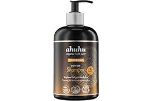 ‎AHUHU ahuhu THICKENING Coffein Shampoo XXL (500ml) - Bio-Koffein Shampoo für dickeres & kräftiges Haar, belebt die Kopfhaut & aktiviert die Haarwurzeln, Flasche aus 100% recyceltem Plastik, vegan